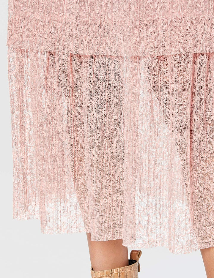 Miss Selfridge Petite Damen Blush Lace Tiered Skirt Rock, 10