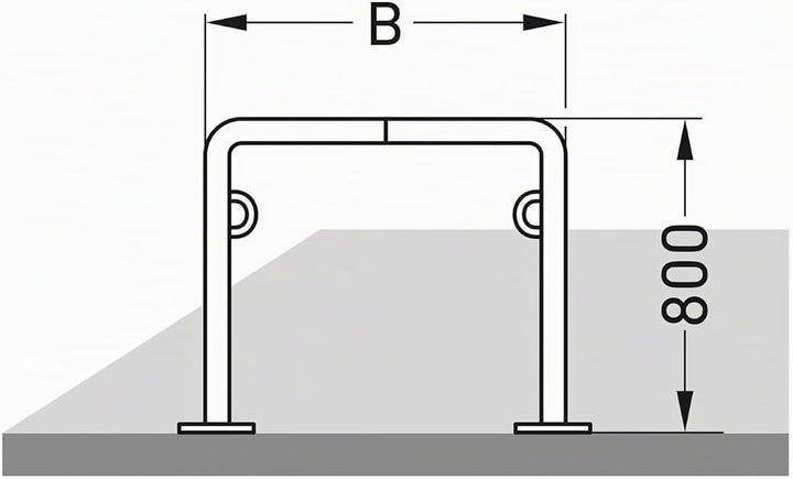 Fahrradanlehnbügel Trust 11, 3er Pack, zum Aufdübeln | 750mm | mit Ringösen | Fahrradständer für 2 F