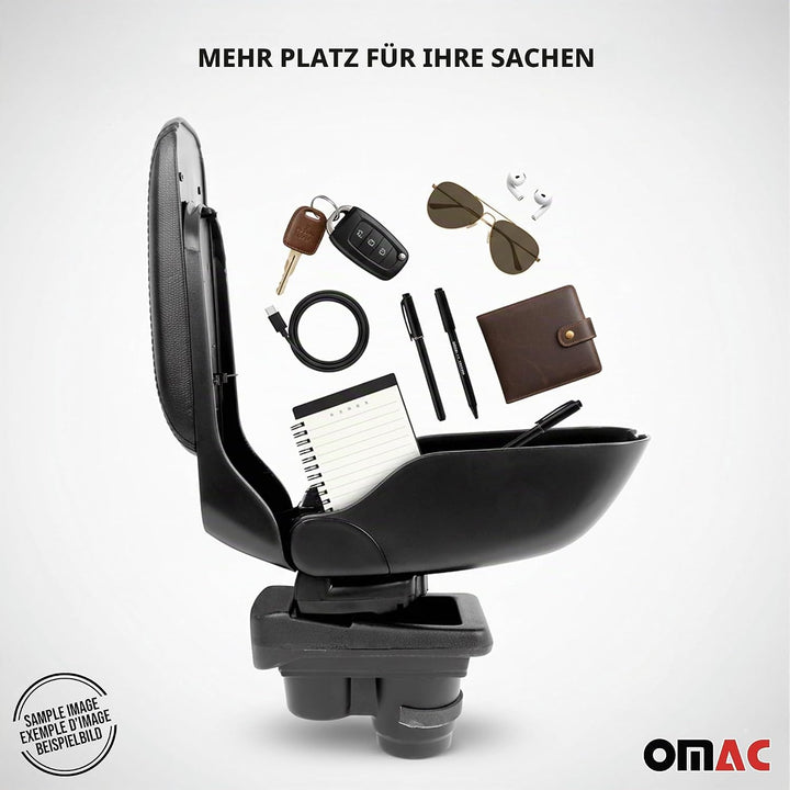 Mittelarmlehne Armlehne kompatibel mit Hyundai i20 2 GB 2014-2020 Mittelkonsole Schwarz 1x