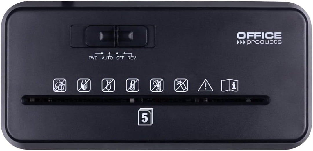 Office Products Aktenvernichter / 5-6 Blätter Querschnitt/Behälter 8 l/Schwarz/Papierschredder für k
