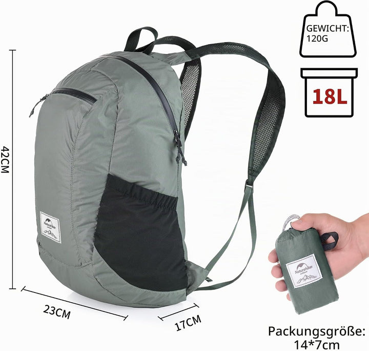 Naturehike Ultra Leichtes Packbar Wasserdicht Wandern Daypack, Kleiner Rucksack Dauerhaft Handliche
