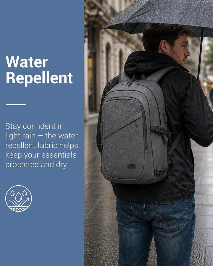 KONO Laptop Rucksack für Herren und Damen, Wasserdichter und Diebstahlsicher Business Laptoprucksack