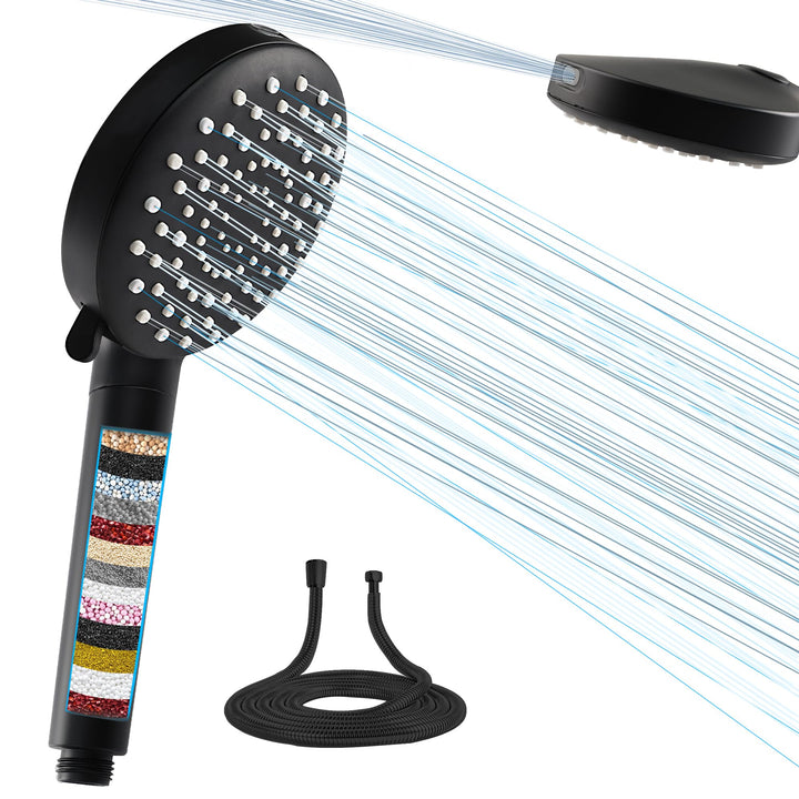 SANYCASA Duschkopf mit Filter 7 Jet Duschkopf mit Schlauch Duschbrause Shower Head Wassersparend Sch