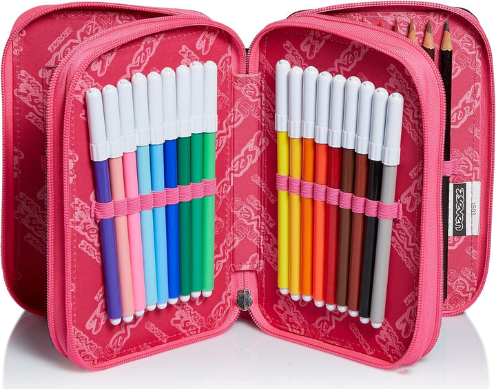 Seven Federmäppchen, Mäppchen, Mehrfarbig, Federtasche für Schreibwaren, Etui komplett mit Bleistift