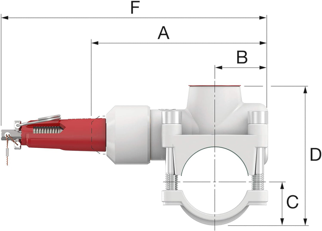 Flamco T-plus Messing 35 x R3 / 4 Abzweigrohr, anbohrschelle, Wasserrohrabzweigrohr, Optimale Abdich