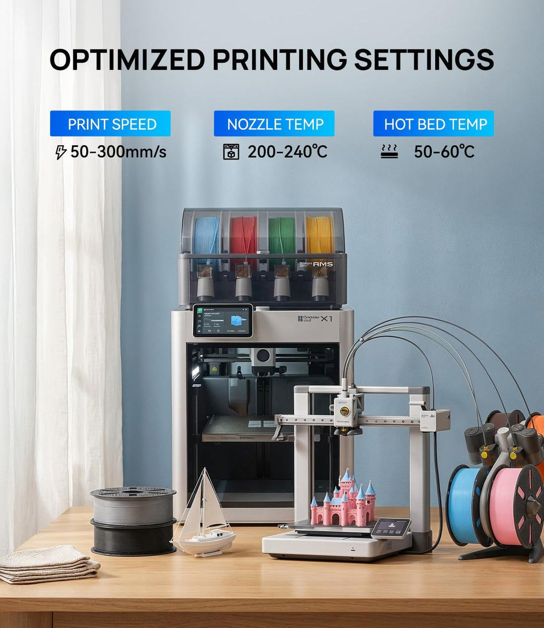 JAYO PLA Filament 1.75 mm, 3D Drucker Filament, Massgenauigkeit +/- 0.02mm, 1.1 KG Spule (2,4 lbs),