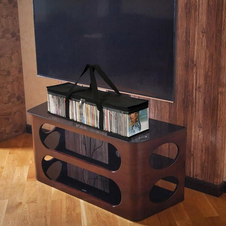 Amexo Transparente DVD Aufbewahrungstaschen Tragbare CD Hülle mit Griffen Wasserabweisende Kunststof