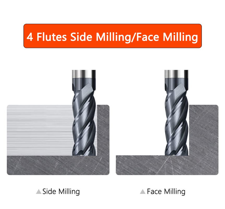 Hartmetall Schaftfräser 8mm, 4 Zähne/Schneiden, AlTiN Schwarz Beschichtung CNC Fräser, VHM Für Metal