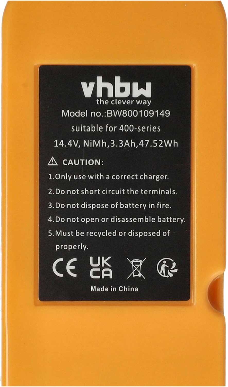 vhbw Akku kompatibel mit iRobot iTouchless AV002A, AV001A Staubsauger (3300 mAh, 14,4 V, NiMH)
