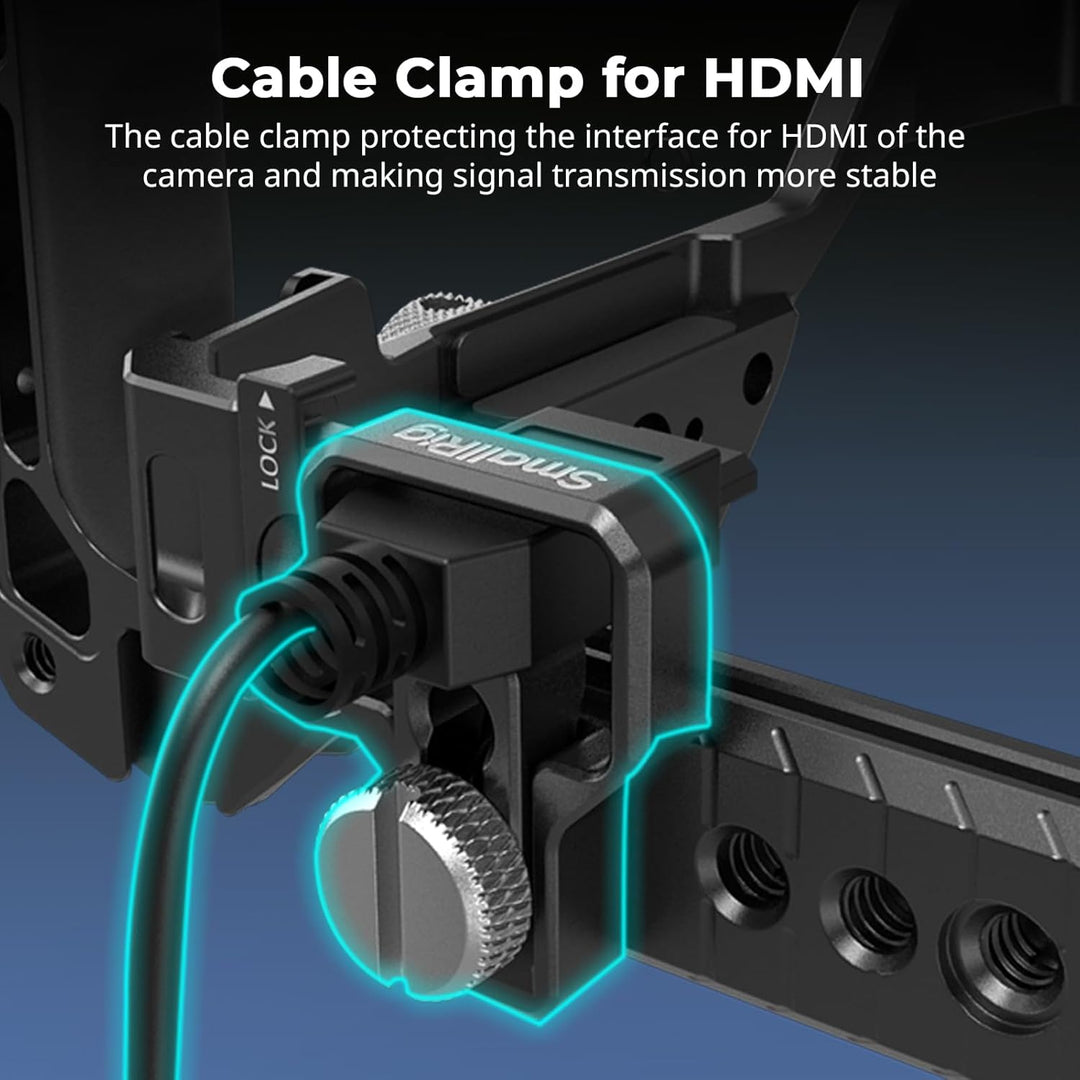 SMALLRIG A7 IV Käfig Cage mit oberem Griff und HDMI-Kabelklemme, Basis Kit für Sony Alpha 7 IV/Alpha