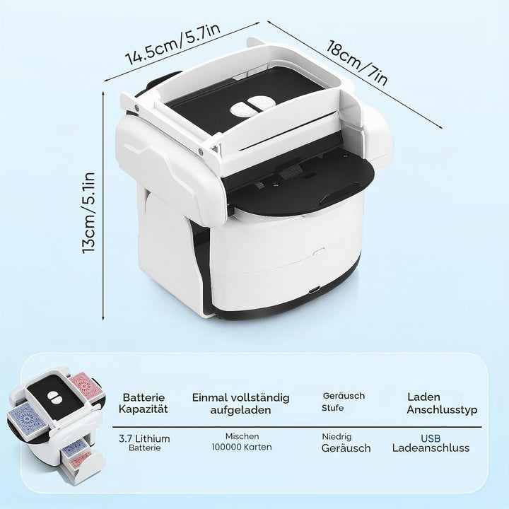 Kartenmischmaschine, Automatischer Kartenmischer für 1–4 Decks, Elektrische Mischmaschine Karten mit