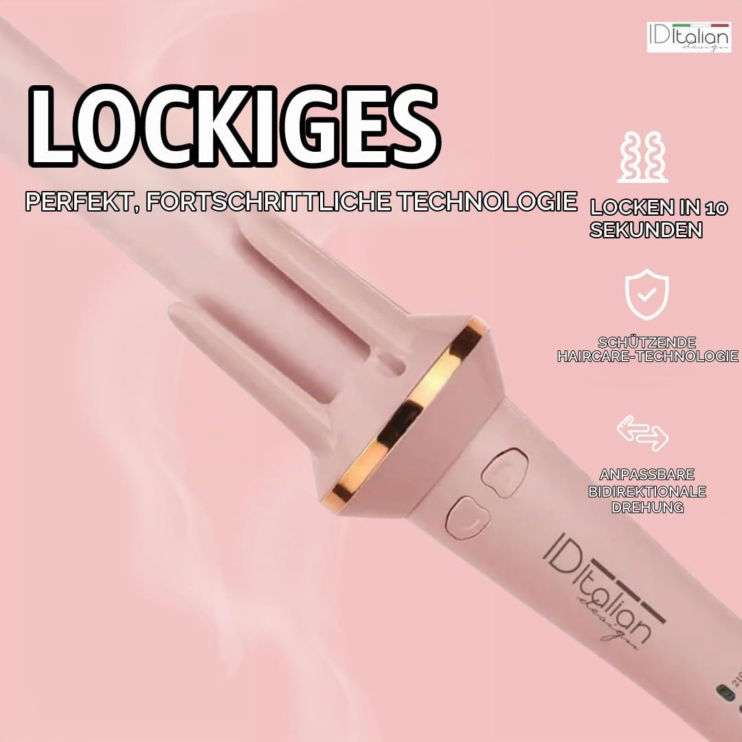 ID Italian Design Automatischer Lockenstab Spin Curl | HairCare-Technologie, Schnelle Locken in 10 S