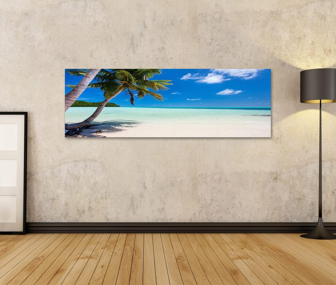 islandburner Bild auf Leinwand Tropischer Strand Exotische Insel Pazifik Palmen Weisser Sand Türkis