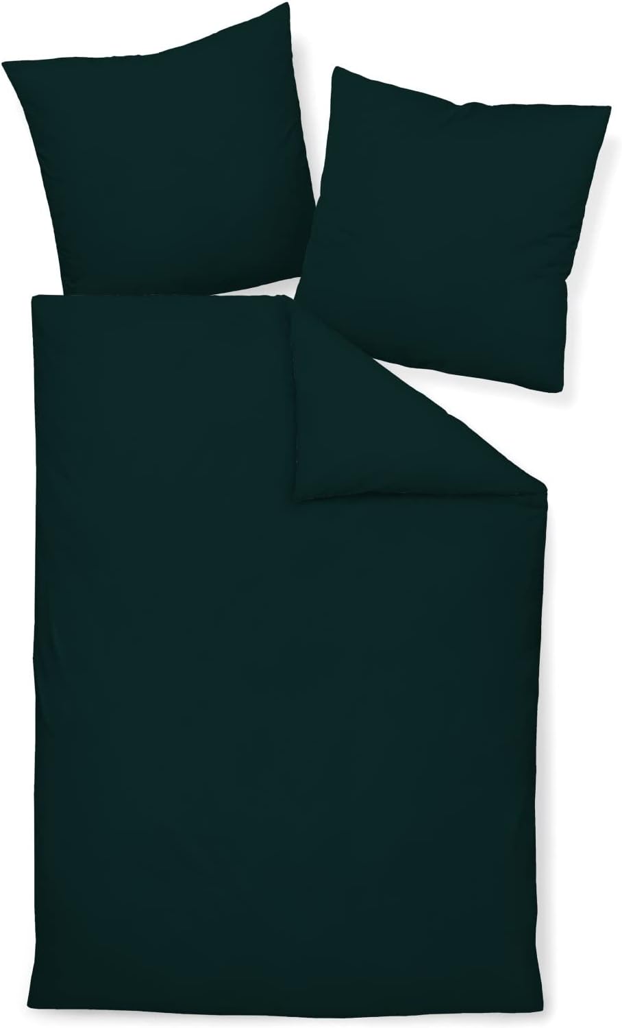 Janine Mako Satin Bettwäsche Uni Colors 135 x 200 cm schwarz 135 cm x 200 cm Schwarz, 135 cm x 200 c