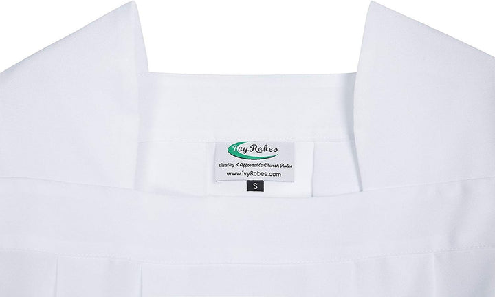 IvyRobes Priester Talar Priester Talar Premium Weiss Square Ausschnitt Messhemd, Weiss S