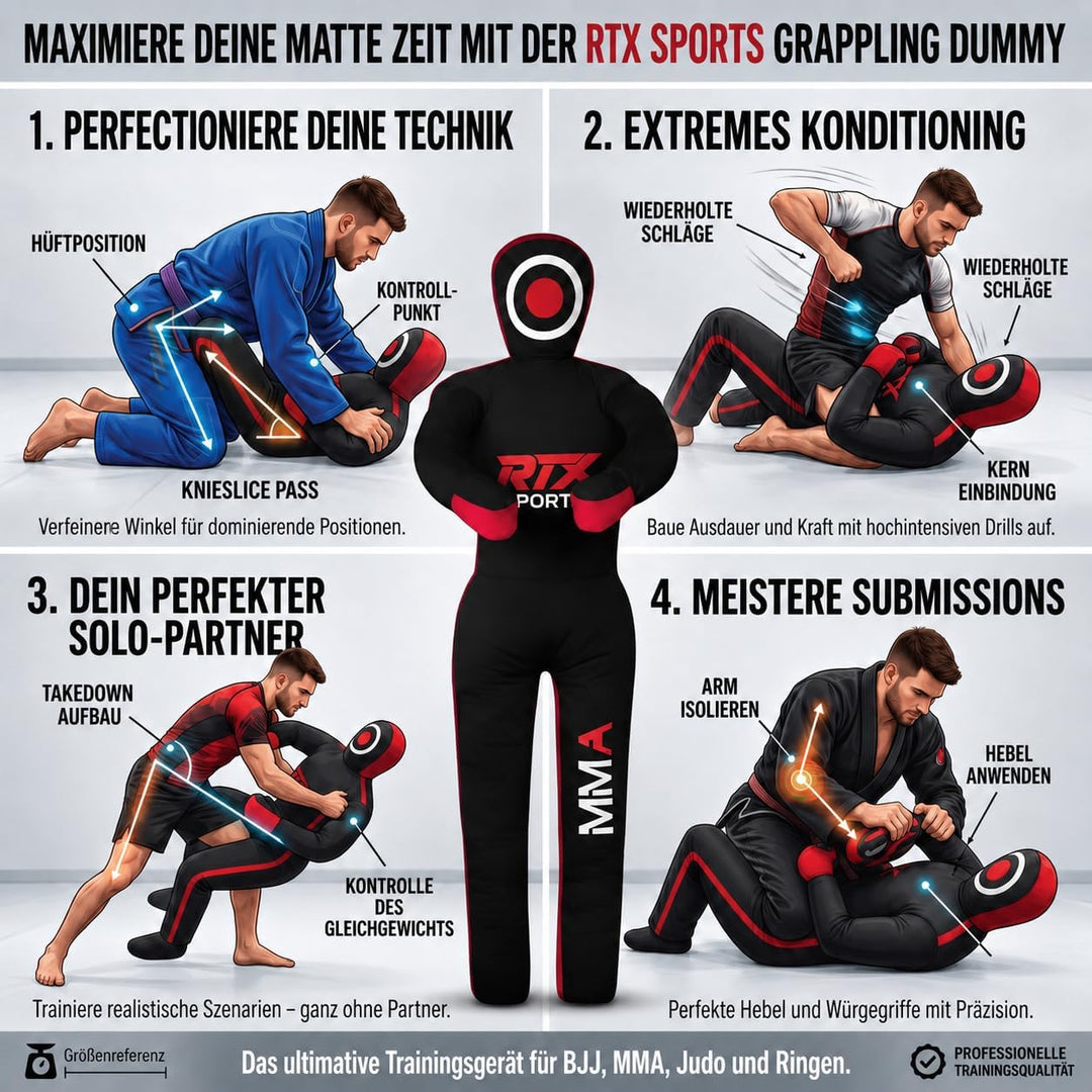 RTX MMA Judo Grappling Dummy -Boxenbeutel Brazilian BJJ Jiu Jitsu Standposition Wrestling Bjj Dummy