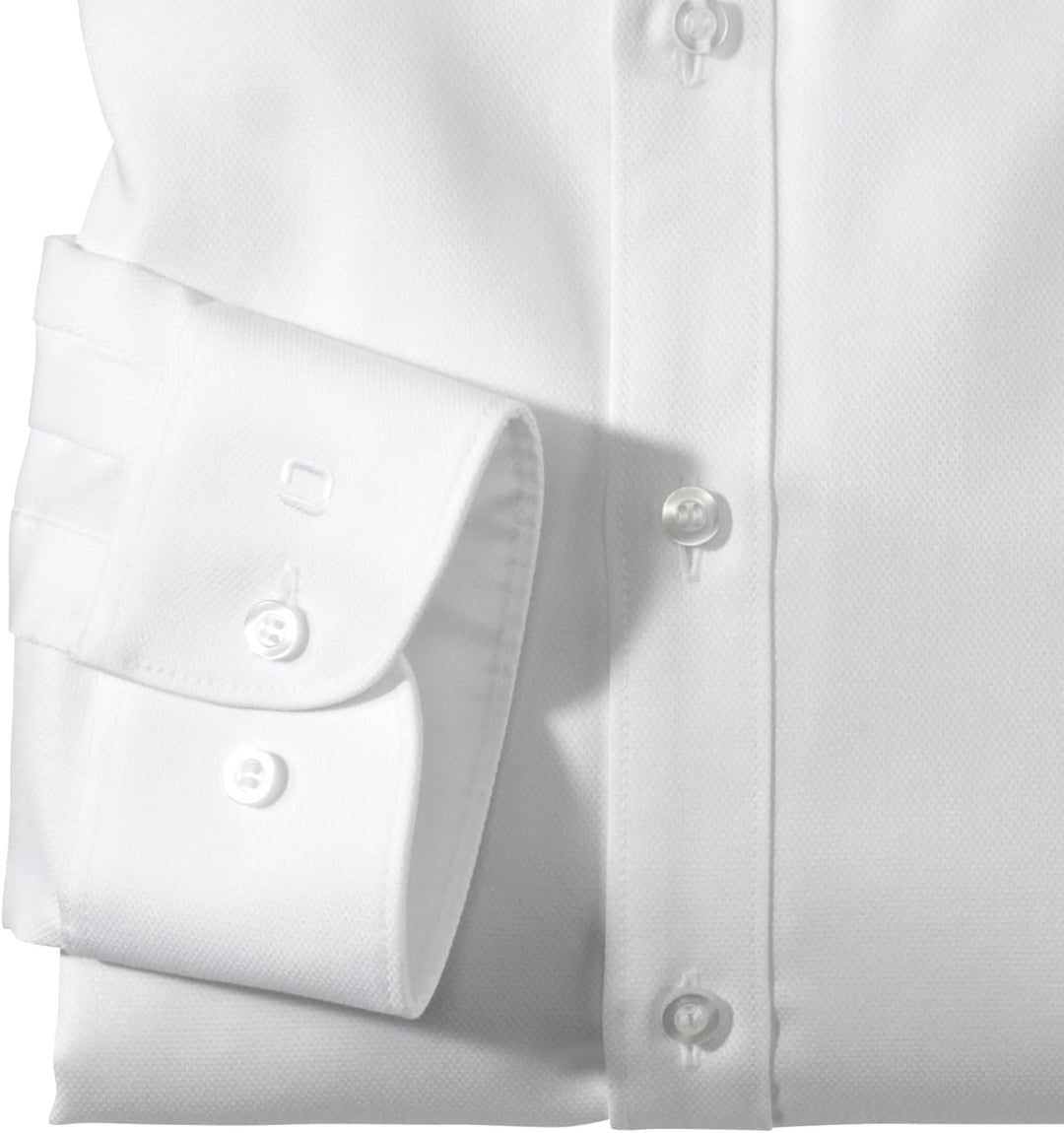 OLYMP Herren Businesshemd Langarm Level.Five.Body.fit,Einfarbig,Body fit,Under Button Down 37 Weiss