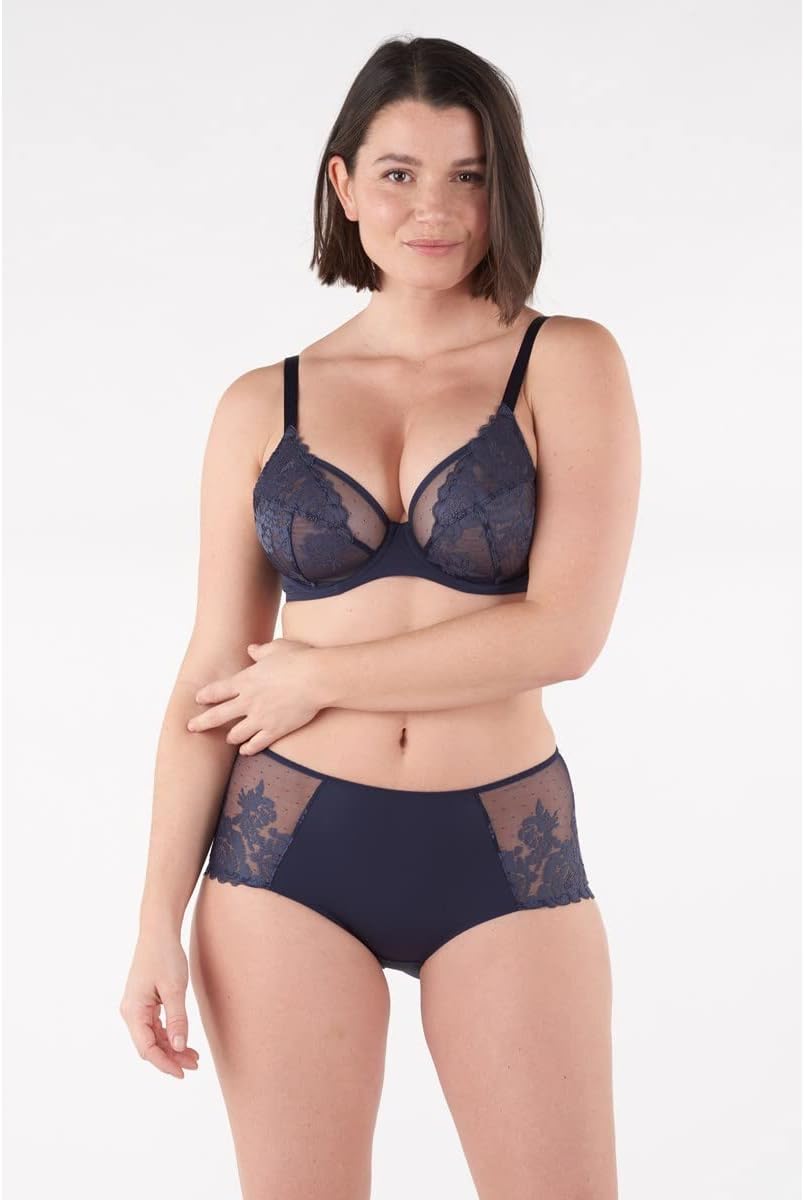 Maison Lejaby Damen Fleur Ikat BH 65E Marineblau, 65E Marineblau