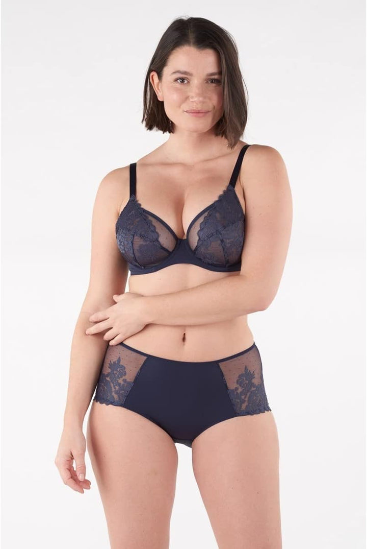 Maison Lejaby Damen Fleur Ikat BH 65E Marineblau, 65E Marineblau