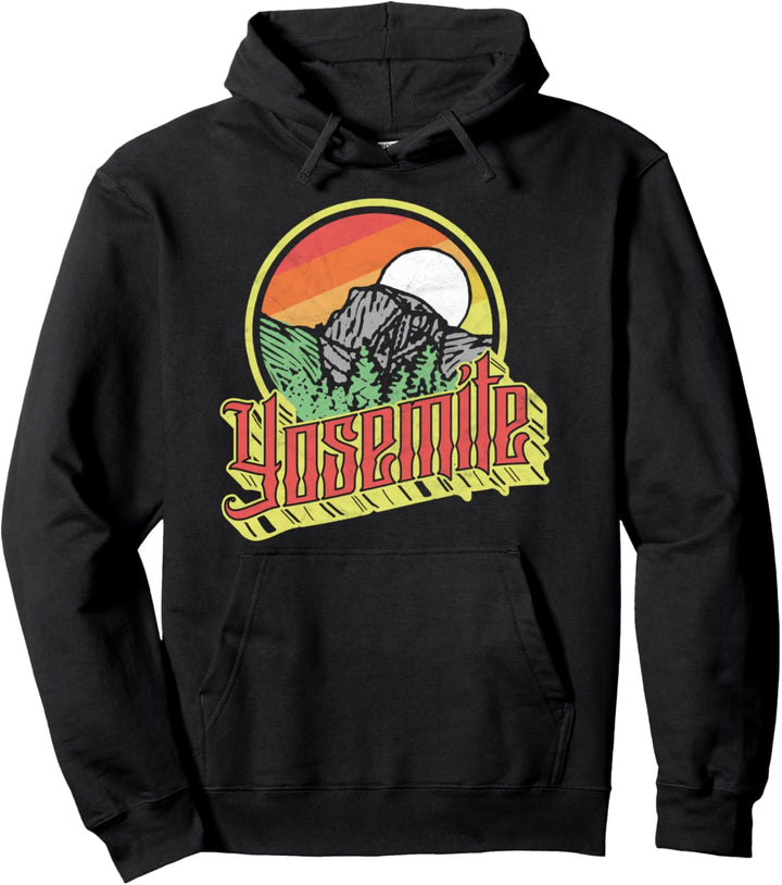 Vintage Yosemite National Park Half Dome Retro Graphic Pullover Hoodie