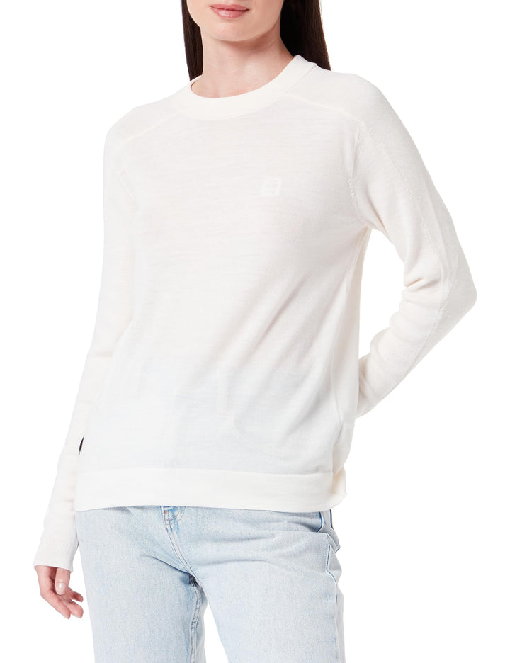 G-STAR Damen Core Round Neck Knit M Beige (Eggnog D23683-b692-g076), M Beige (Eggnog D23683-b692-g07