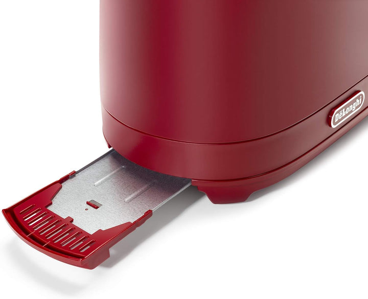 De Longhi CTLAP2203 Toaster mit Zange, 550 Watt. rot, Rot