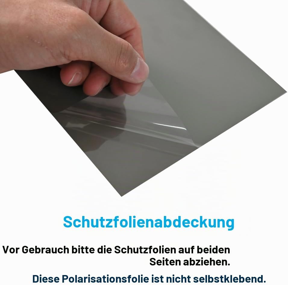 Polarisierte Folie, 3 Stück, 20 x 30 cm, Nicht-klebender Polarisationsfilter für Physik im Lehramt