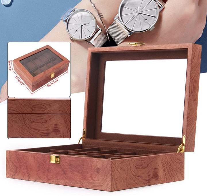 soudesileim 10 uhren aufbewahrungsbox holz, Uhrenbox mit Herausnehmbaren uhrenhalter, watch box mit
