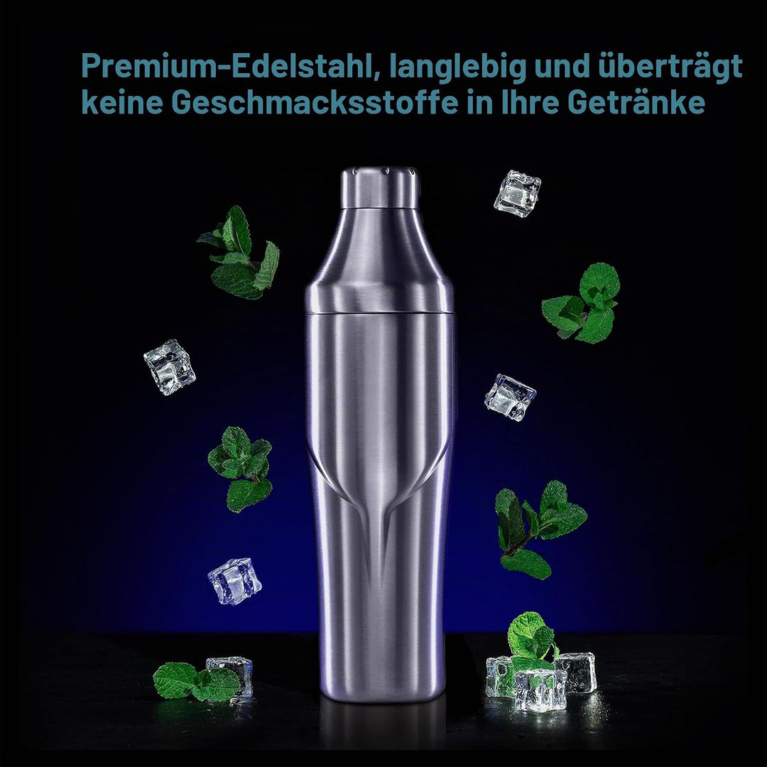 Lexenic Premium Cocktail Shaker 24oz - Vakuum isoliertes Martini Shaker, Spoon &amp; Jigger Kit - 18/8 E