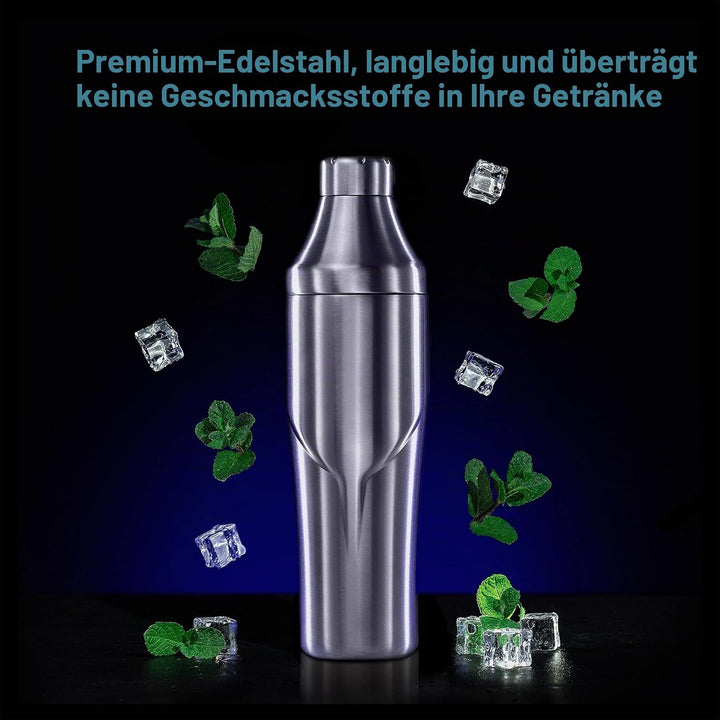 Lexenic Premium Cocktail Shaker 24oz - Vakuum isoliertes Martini Shaker, Spoon &amp; Jigger Kit - 18/8 E
