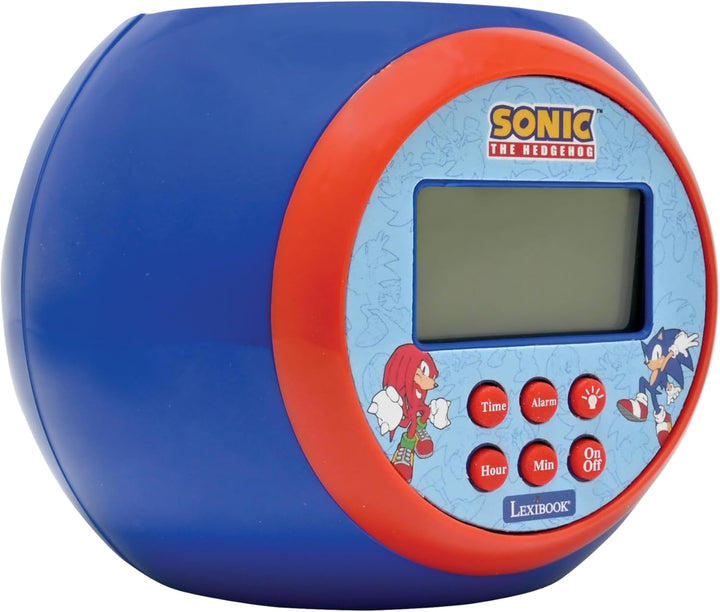 Lexibook, Sonic The Hedgehog, Projektionswecker mit Schlummerfunktion, Nachtlicht mit Timer, LCD-Bil