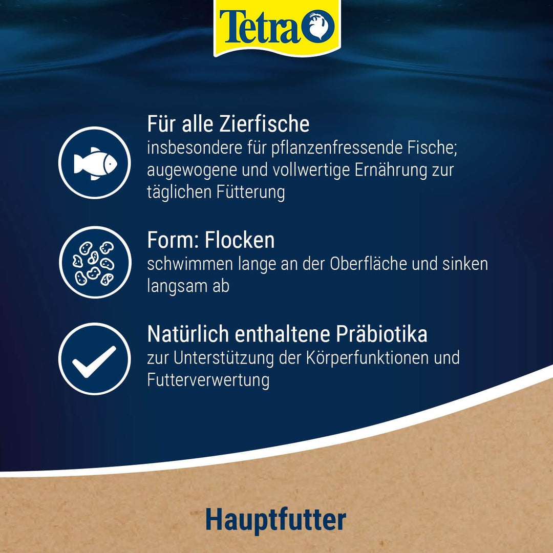 TetraPhyll Flakes - Fischfutter für alle pflanzenfressenden Zierfische, Flockenfutter mit lebenswich