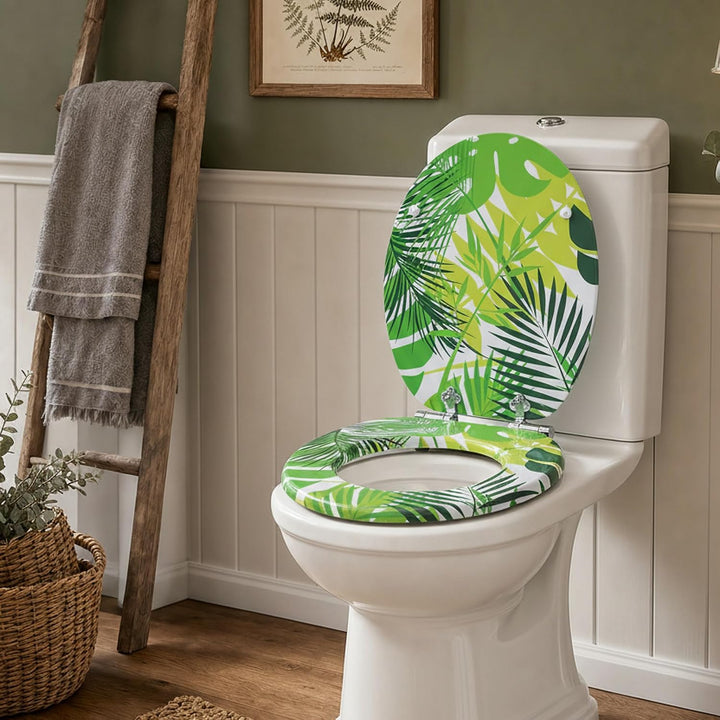SINOBATH Premium WC Sitz mit Absenkautomatik – hochwertige Toilettendeckel aus Holz, viele bunte Mot