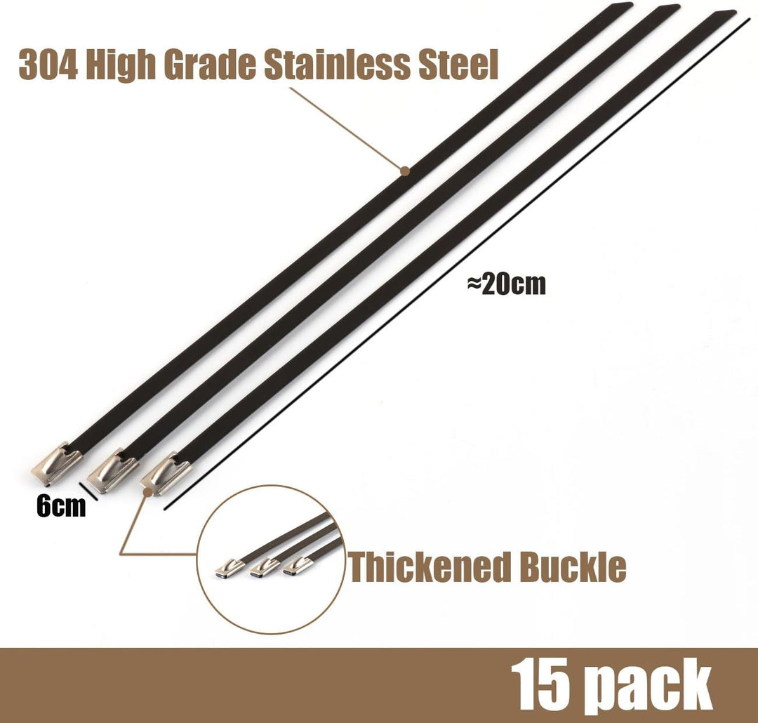 ilauke Hitzeschutzband Auspuffband, 15M*5CM Hitzeschutzband Auspuff Gelb mit 15 Edelstahl Kabelbinde