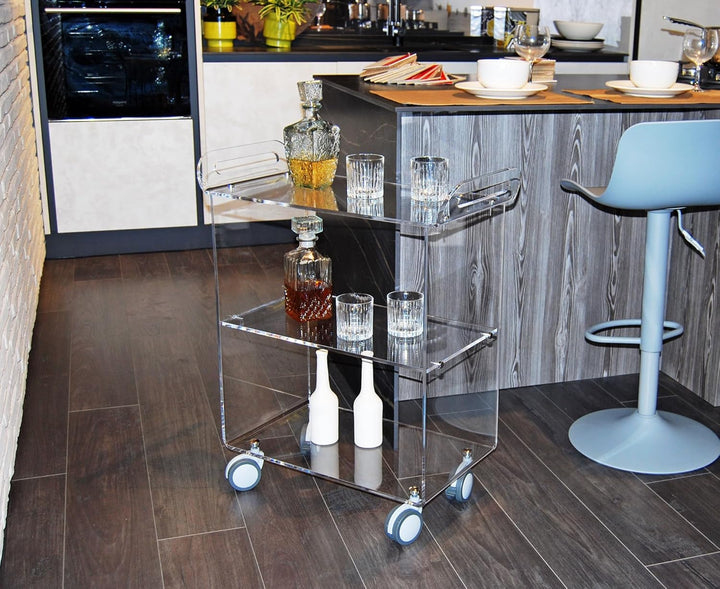 Slato Newman ï Rollwagen für Wohnzimmer, Küche, Servierwagen, Designer-Vitrine mit drei Etagen aus A