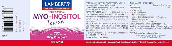 Lamberts Myoinositol Polvo 100 Natural 200g