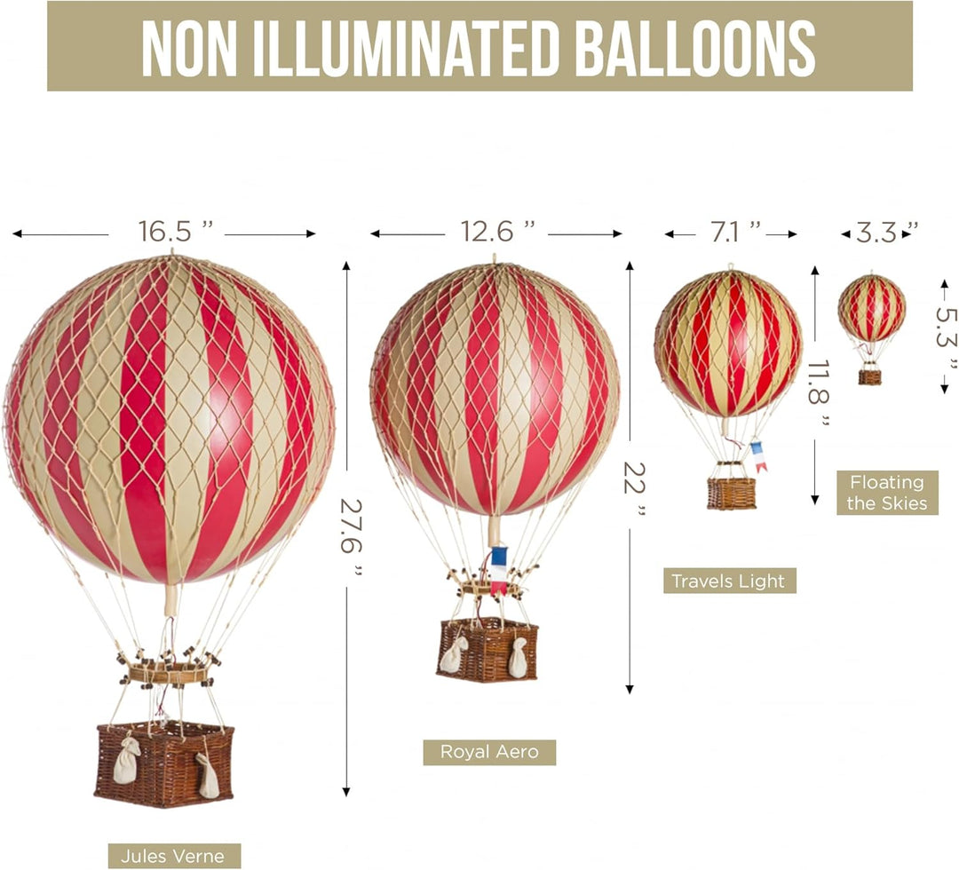 Authentic Models - Dekoballon - Jules Verne - Ballon Rot - 32 cm