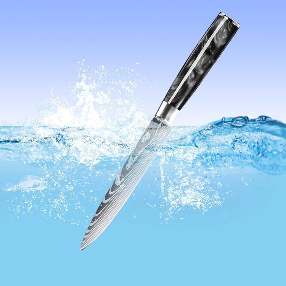 MDHAND 13cm Kochmesser Universalmesser Küchenmesser Scharfe aus Deutschem Edelstahl, Ergonomischer K