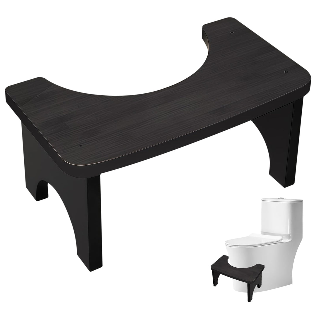 Toilettenhocker Holz WC Hocker für Erwachsene & Kinder: 37×20×17cm Ergonomisch Klohocker Rutschfeste