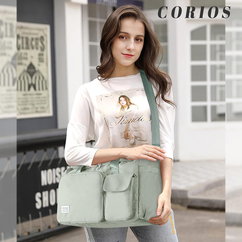 CORIOS Reisetaschen Duffle Bag für Damen/Herren Faltbare Weekender Übernachtung Tasche Nylon Sportta