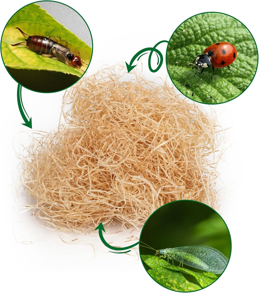 GARDIGO® Holzwolle Nachfüllpack - Ca. 75 g - Für Insektenhotels | Holzhackschnitzel für Insektenhäus