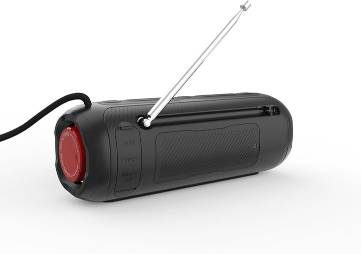 LEICKE DAB+ Radio Tube - Tragbarer Bluetooth Lautsprecher mit DAB+/FM, 4500mAh Akku, RGB-LED Lichter