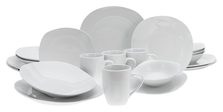 CreaTable, 11645, Serie Square Weiss, Geschirrset, Kombiservice 20 teilig