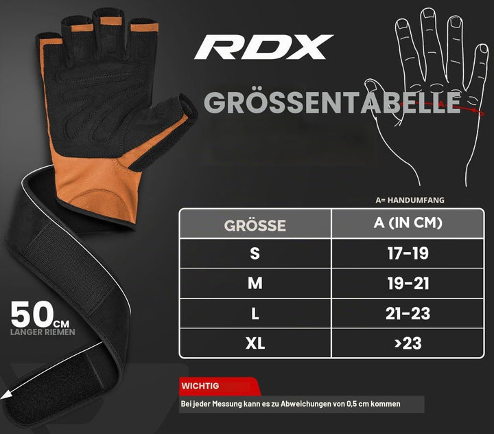 RDX Fitness Handschuhe Herren Damen, Trainingshandschuhe Krafttraining handgelenkschutz für Gewichth