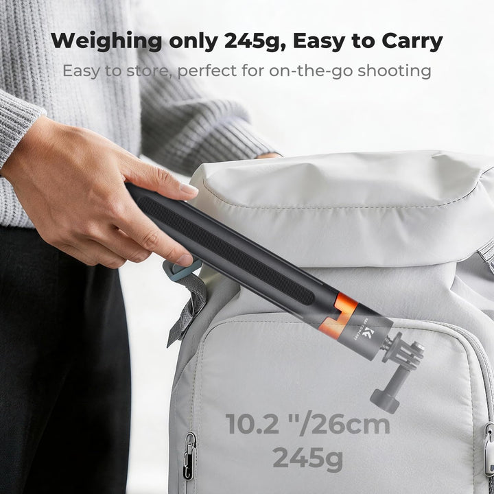 K&F CONCEPT 142 cm Selfie-Stick für Actionkameras, 2-in-1 Tragbarer Selfie Stick Stativ mit Dreizack