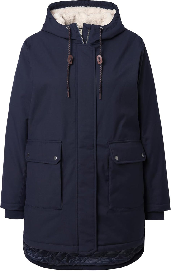 Ulla Popken Damen Hyprar Funktionsjacke mit Teddyfutter Jacken 42-44 marine, 42-44 marine