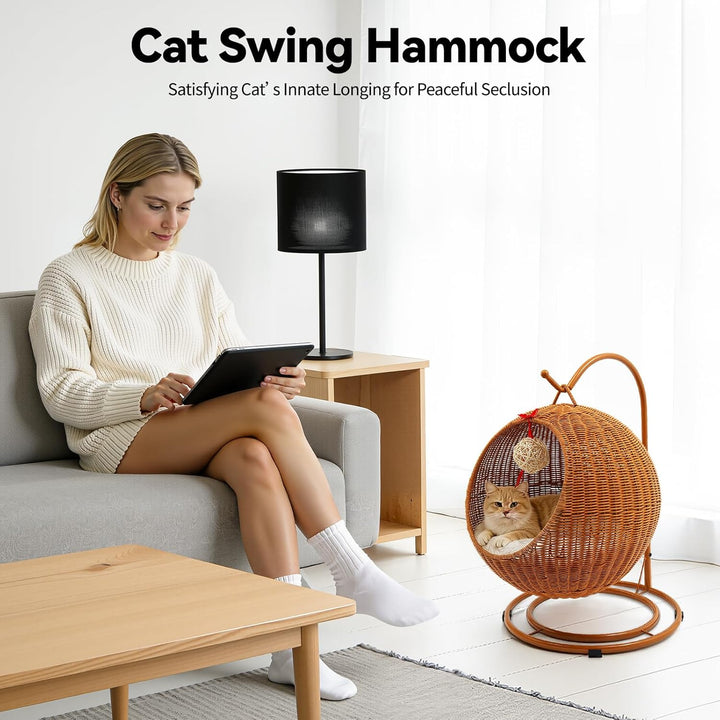 Katzenhängematte, 66cm Katzen Hängematte, Katzen-Schaukel, Katzenstuhl für drinnen, Katzenkorb Kann