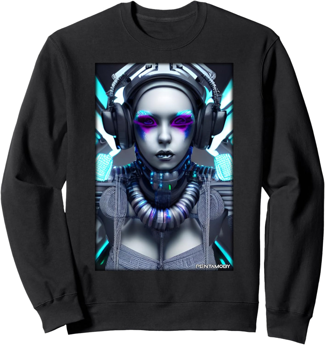Cyber Goth Frau Zukunft Technik Wissenschaft Sweatshirt
