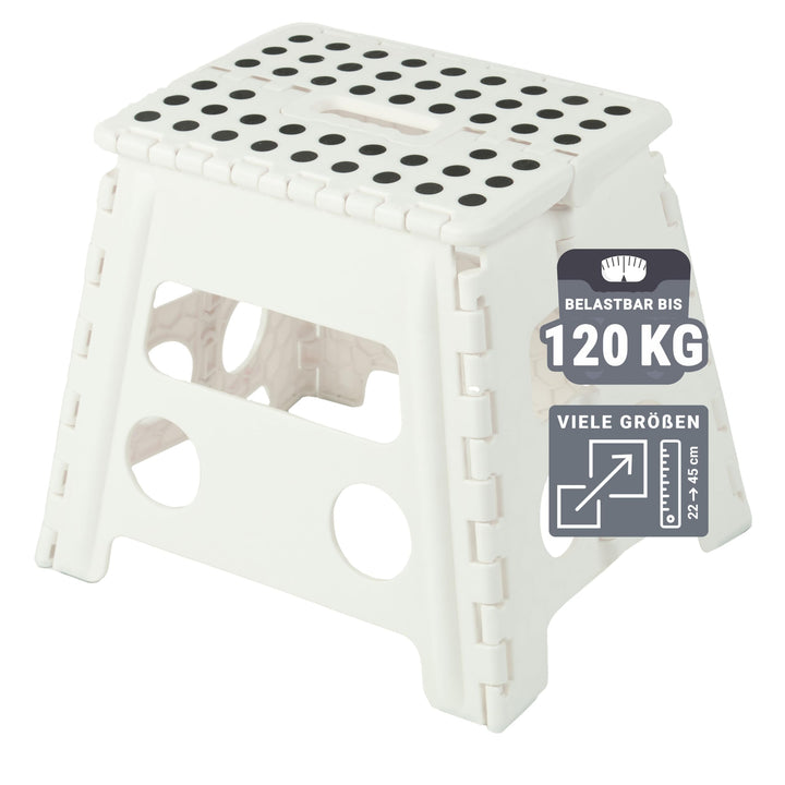 ZOLLNER Tritthocker faltbar - Klapphocker für Kinder und Erwachsene bis 120kg - Anti-Rutsch-Beschich