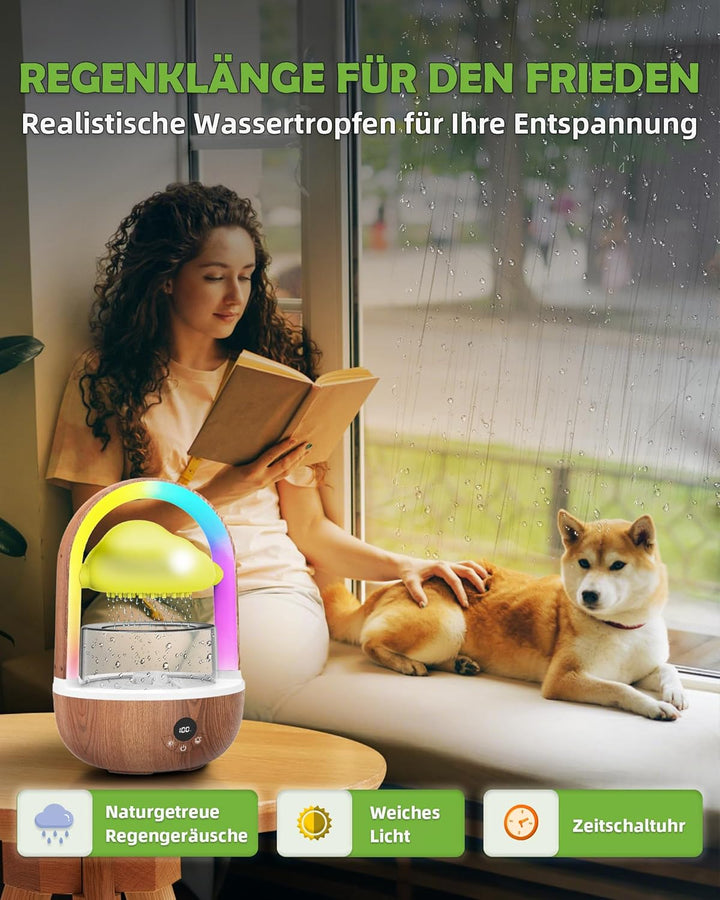 Regenwolken Luftbefeuchter Mit Regenbogenlicht, Weljoy Humidifier Mit Bluetooth-Verbindung Exklusive